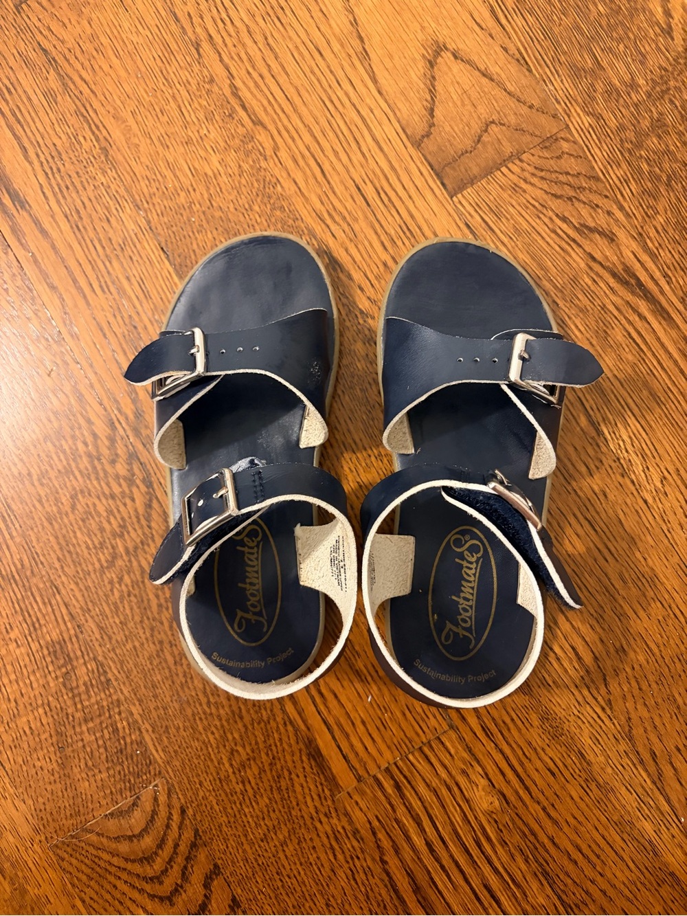 FootMates Kids Navy Adjustable Double-Buckle Sandals